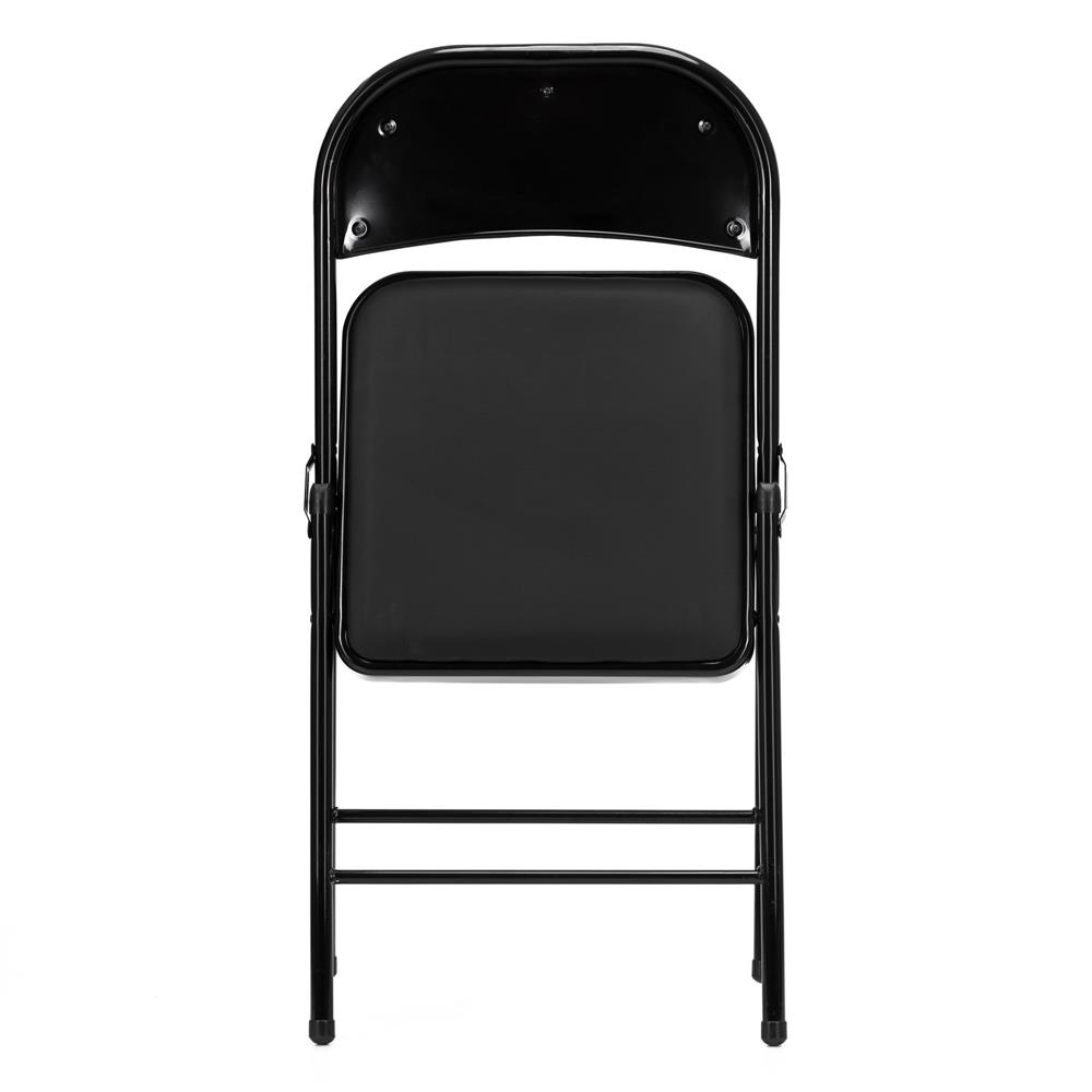 Scaun pliabil tapitat cu spatar, utilizare interior sau exterior, cadru metalic, 40x42x76 cm, maxim 120 kg, negru - imagine 13
