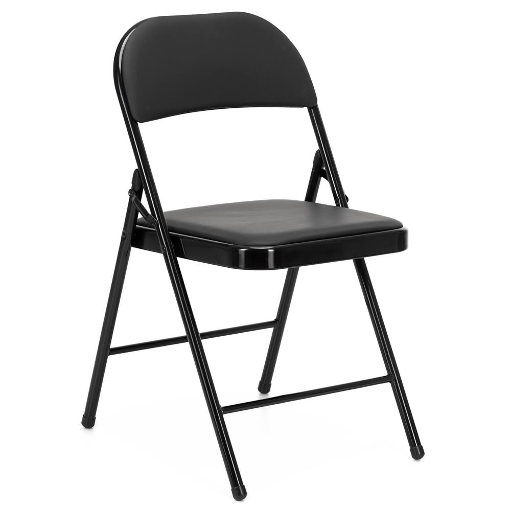 Scaun pliabil tapitat cu spatar, utilizare interior sau exterior, cadru metalic, 40x42x76 cm, maxim 120 kg, negru - imagine 14