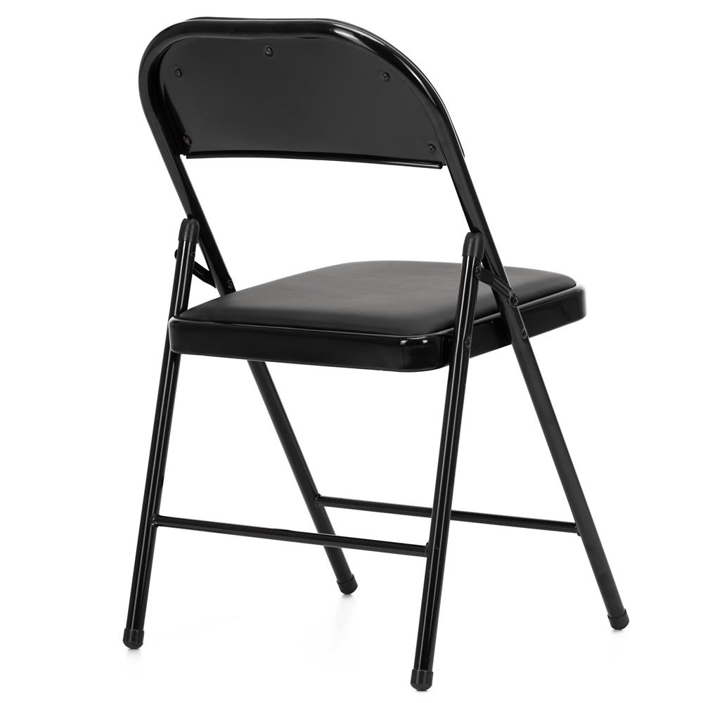 Scaun pliabil tapitat cu spatar, utilizare interior sau exterior, cadru metalic, 40x42x76 cm, maxim 120 kg, negru - imagine 15
