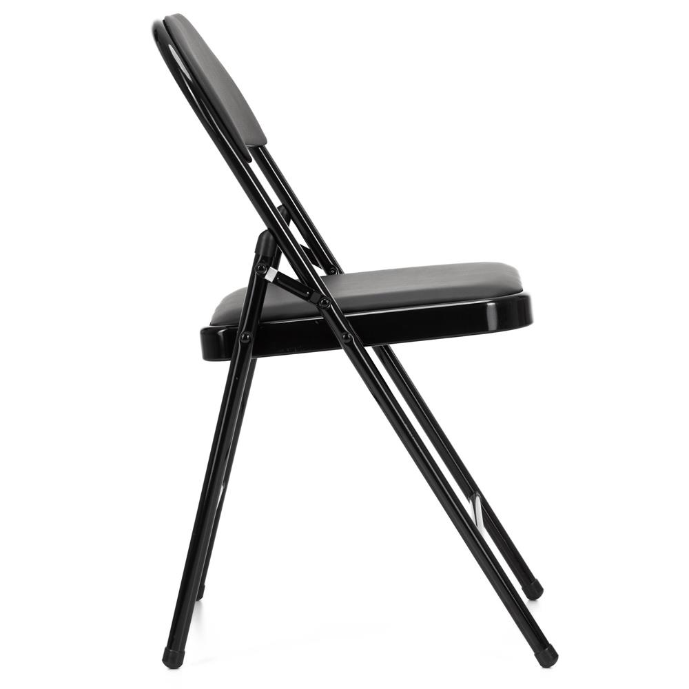 Scaun pliabil tapitat cu spatar, utilizare interior sau exterior, cadru metalic, 40x42x76 cm, maxim 120 kg, negru - imagine 16
