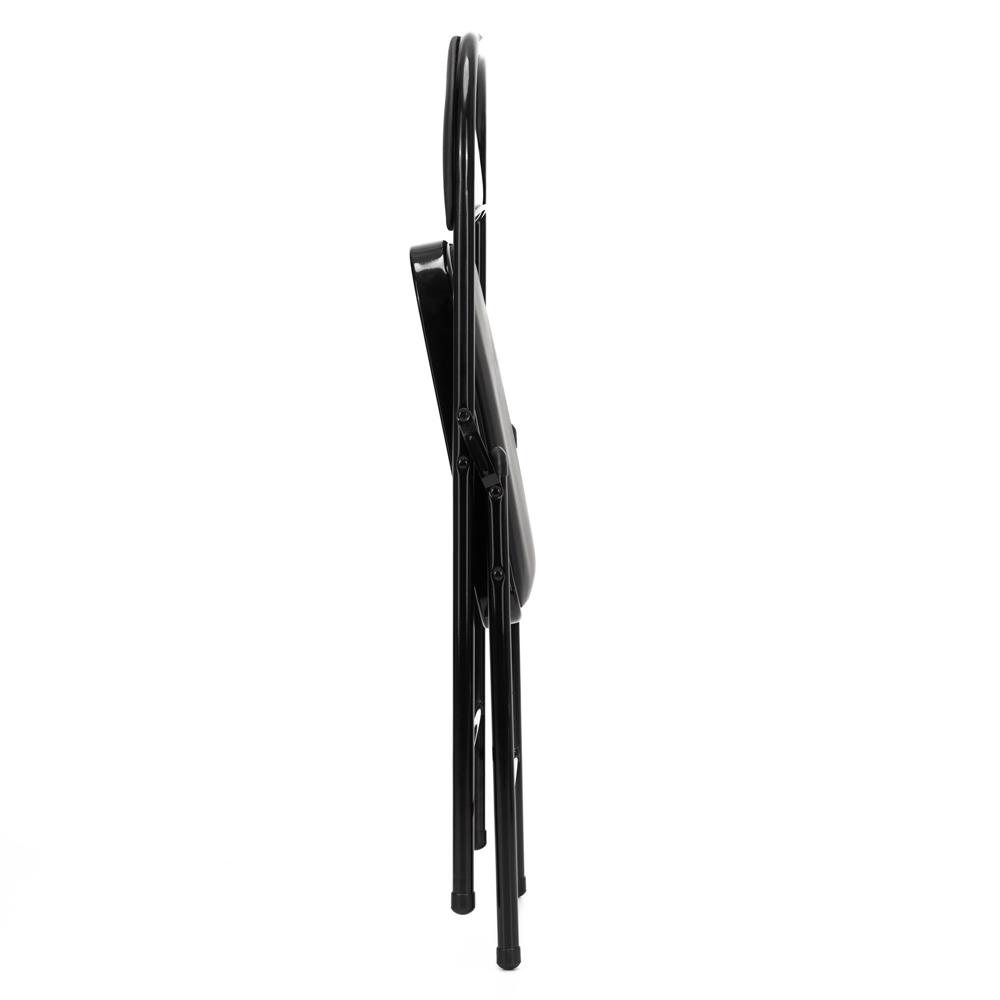 Scaun pliabil tapitat cu spatar, utilizare interior sau exterior, cadru metalic, 40x42x76 cm, maxim 120 kg, negru - imagine 17