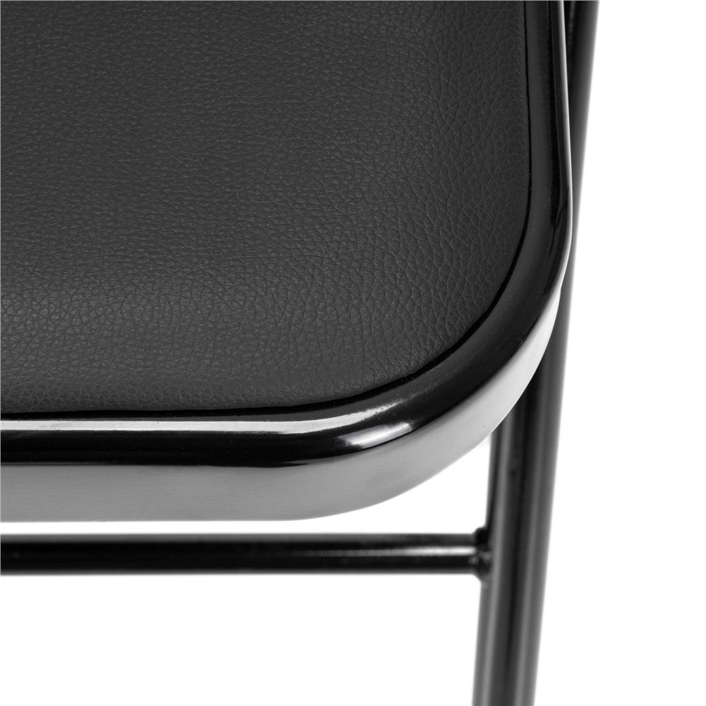 Scaun pliabil tapitat cu spatar, utilizare interior sau exterior, cadru metalic, 40x42x76 cm, maxim 120 kg, negru - imagine 18