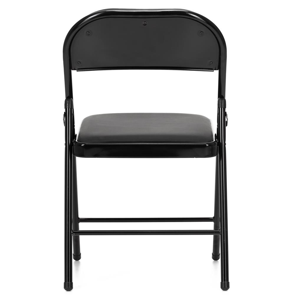 Scaun pliabil tapitat cu spatar, utilizare interior sau exterior, cadru metalic, 40x42x76 cm, maxim 120 kg, negru - imagine 8