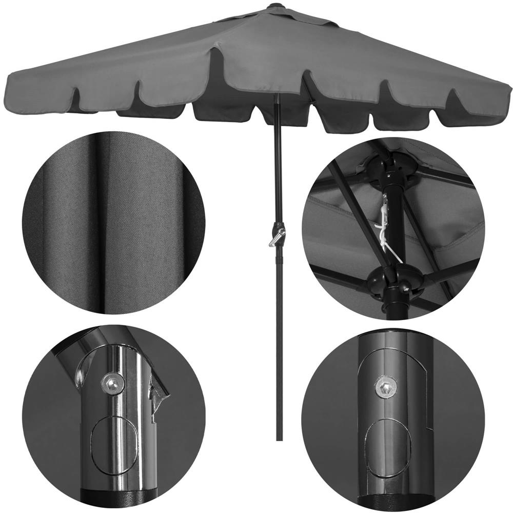 Umbrela terasa sau gradina reglabila, inclinare 2 directii, protectie UV UPF 50+, 195x122 cm, gri inchis - imagine 17