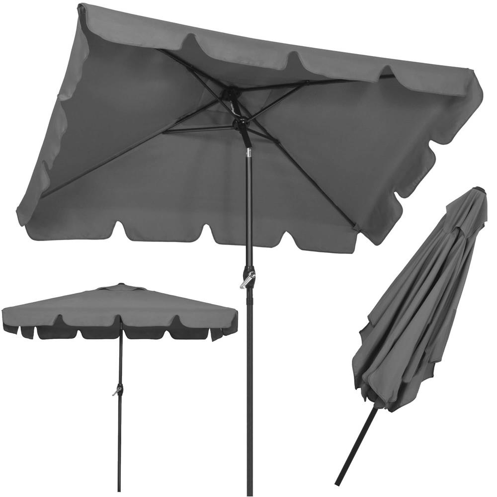 Umbrela terasa sau gradina reglabila, inclinare 2 directii, protectie UV UPF 50+, 195x122 cm, gri inchis - imagine 3