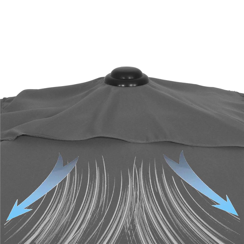 Umbrela terasa sau gradina reglabila, inclinare 2 directii, protectie UV UPF 50+, 195x122 cm, gri inchis - imagine 20