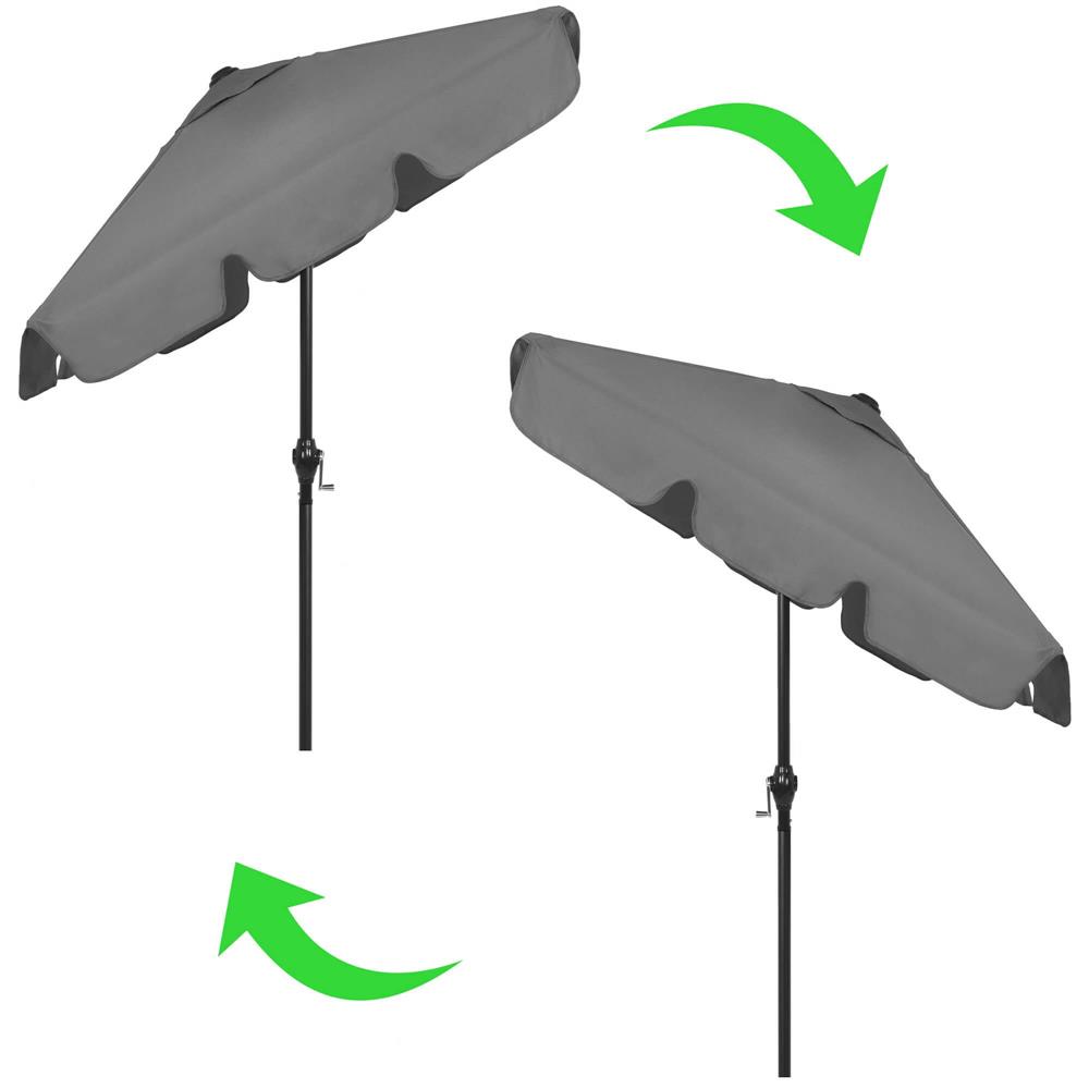Umbrela terasa sau gradina reglabila, inclinare 2 directii, protectie UV UPF 50+, 195x122 cm, gri inchis - imagine 21