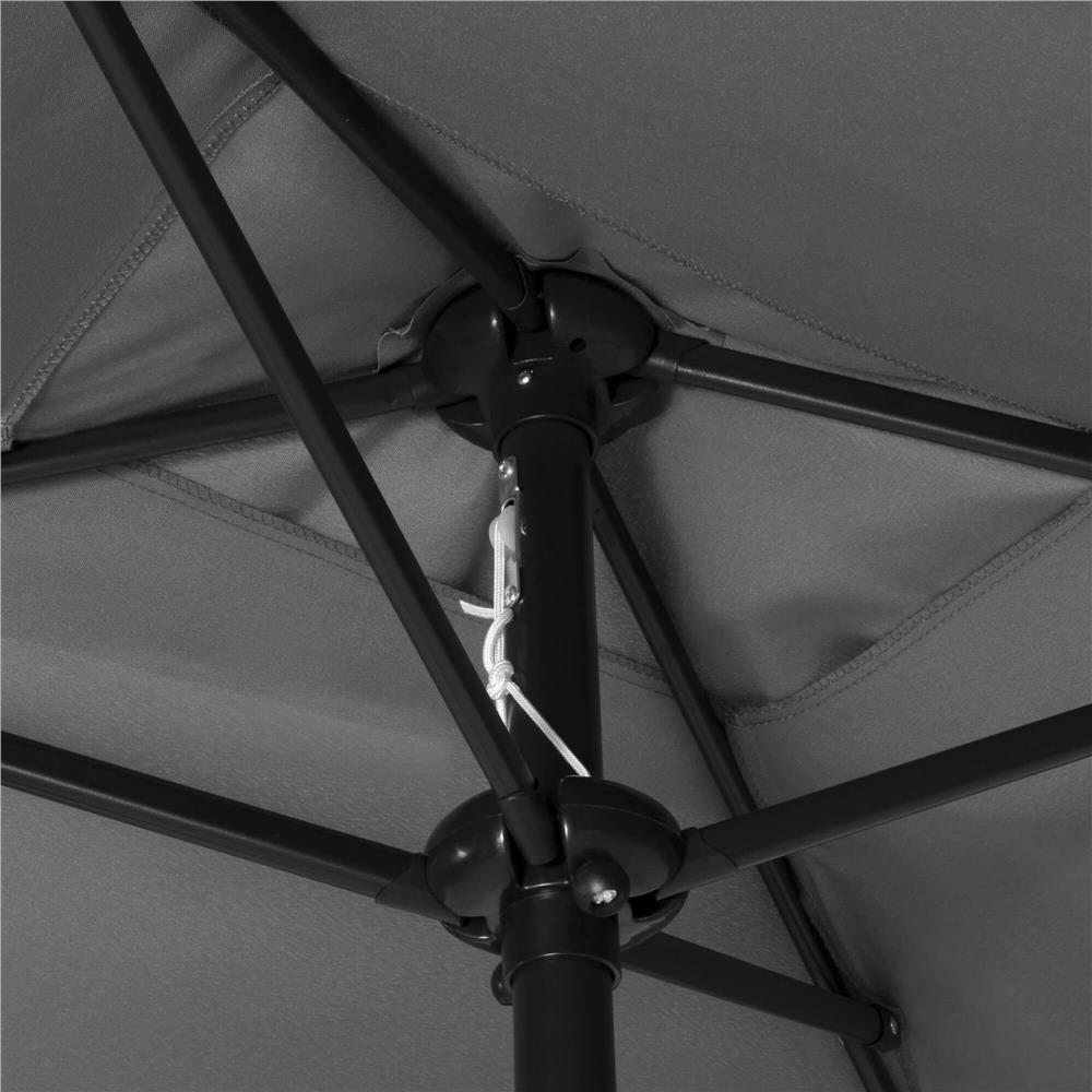 Umbrela terasa sau gradina reglabila, inclinare 2 directii, protectie UV UPF 50+, 195x122 cm, gri inchis - imagine 7
