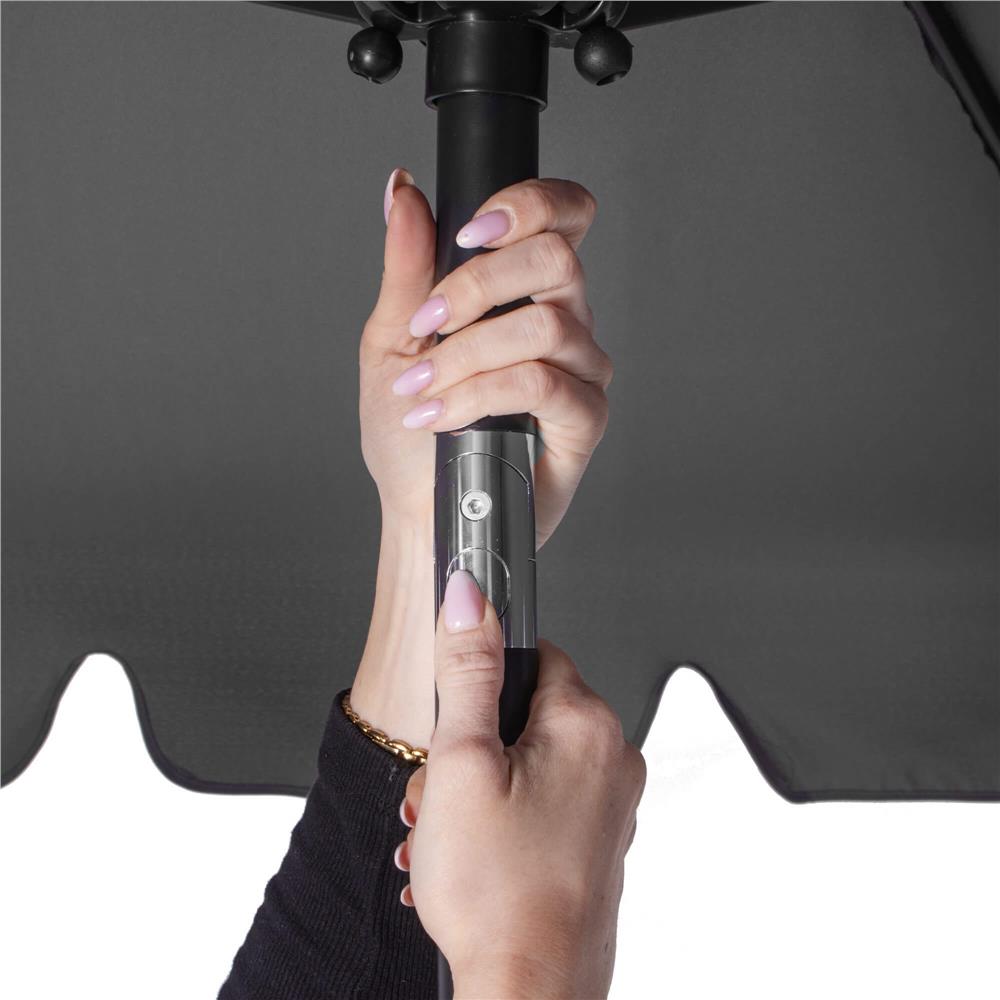 Umbrela terasa sau gradina reglabila, inclinare 2 directii, protectie UV UPF 50+, 195x122 cm, gri inchis - imagine 10