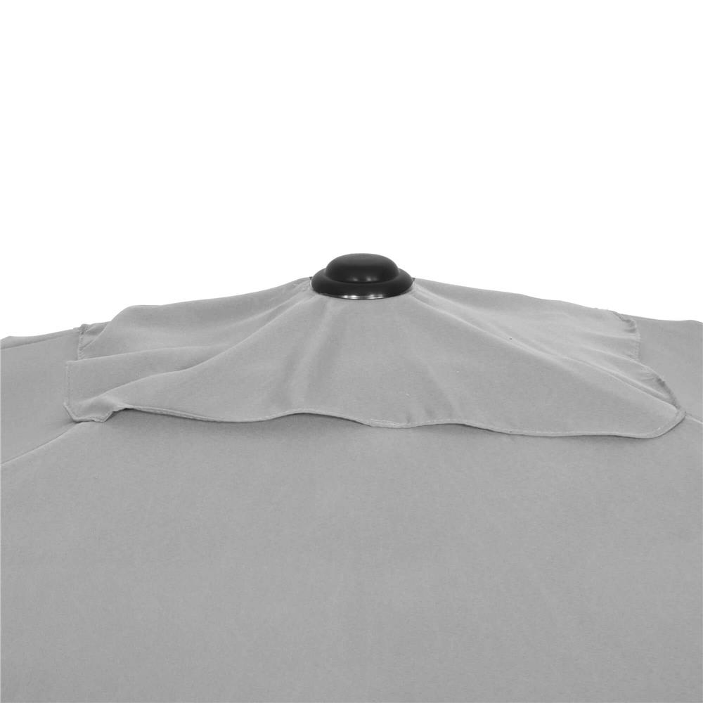 Umbrela terasa sau gradina reglabila, inclinare 2 directii, protectie UV UPF 50+, 195x122 cm, gri deschis - imagine 11
