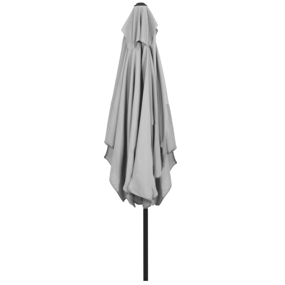 Umbrela terasa sau gradina reglabila, inclinare 2 directii, protectie UV UPF 50+, 195x122 cm, gri deschis - imagine 12
