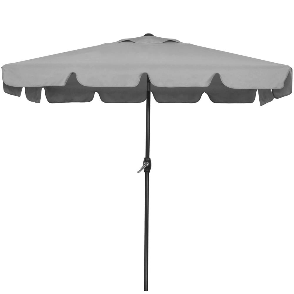 Umbrela terasa sau gradina reglabila, inclinare 2 directii, protectie UV UPF 50+, 195x122 cm, gri deschis - imagine 18
