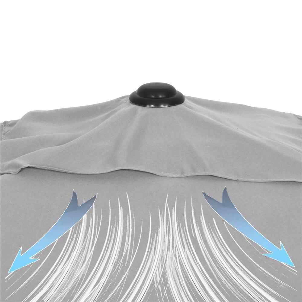 Umbrela terasa sau gradina reglabila, inclinare 2 directii, protectie UV UPF 50+, 195x122 cm, gri deschis - imagine 20
