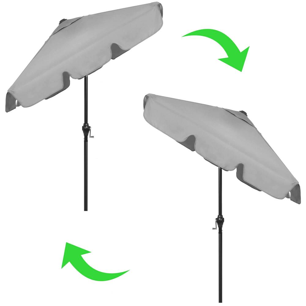 Umbrela terasa sau gradina reglabila, inclinare 2 directii, protectie UV UPF 50+, 195x122 cm, gri deschis - imagine 21