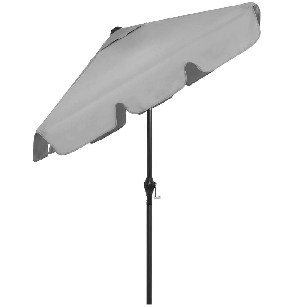 Umbrela terasa sau gradina reglabila, inclinare 2 directii, protectie UV UPF 50+, 195x122 cm, gri deschis - imagine 6
