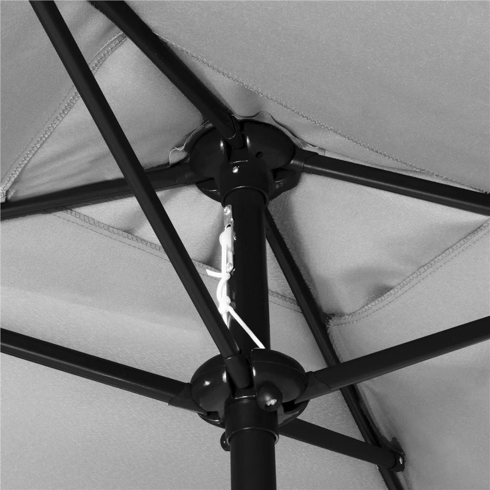Umbrela terasa sau gradina reglabila, inclinare 2 directii, protectie UV UPF 50+, 195x122 cm, gri deschis - imagine 7
