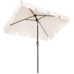 Umbrela terasa sau gradina reglabila, inclinare 2 directii, protectie UV UPF 50+, 195x122 cm, ecru