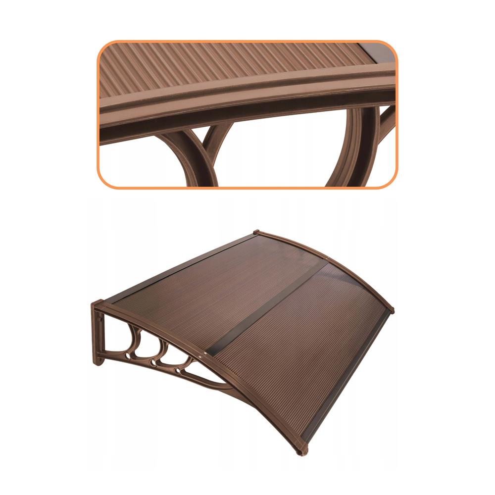 Copertina protectie usa si fereastra, policarbonat cu protectie UV, 120 x 80 cm, maro transparent - imagine 3