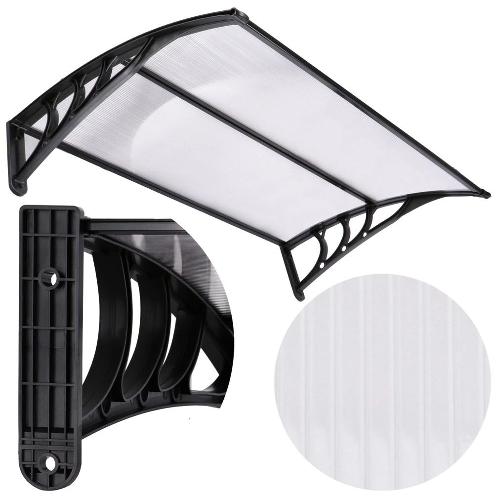 Copertina protectie usa si fereastra, policarbonat cu protectie UV, 120 x 80 cm, negru transparent - imagine 2