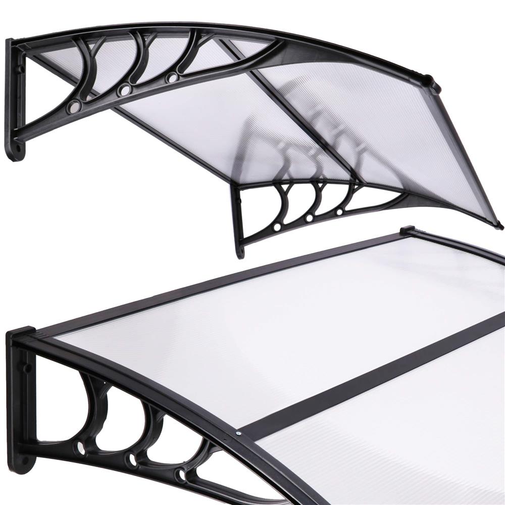 Copertina protectie usa si fereastra, policarbonat cu protectie UV, 120 x 80 cm, negru transparent - imagine 3