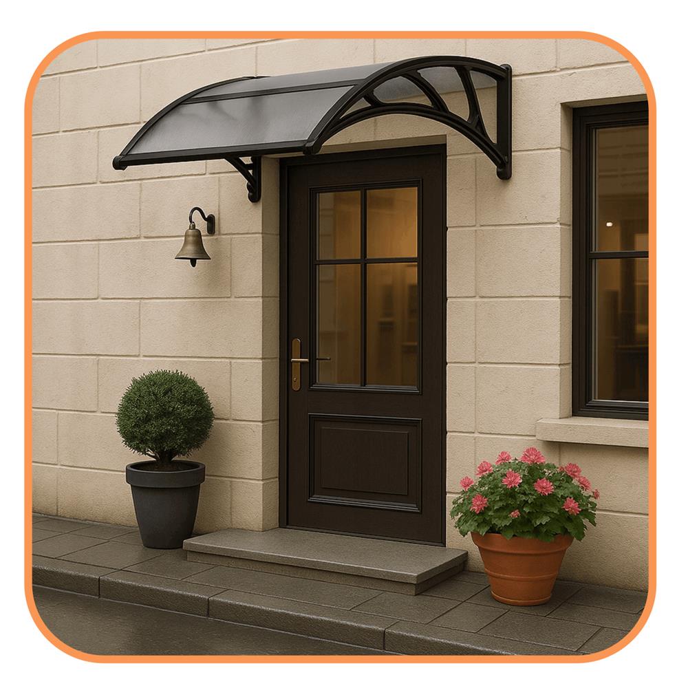Copertina protectie usa si fereastra, policarbonat cu protectie UV, 120 x 80 cm, negru transparent - imagine 6