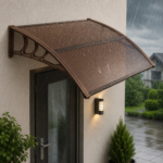 Copertina protectie usa si fereastra, policarbonat cu protectie UV, 150 x 80 cm, maro transparent