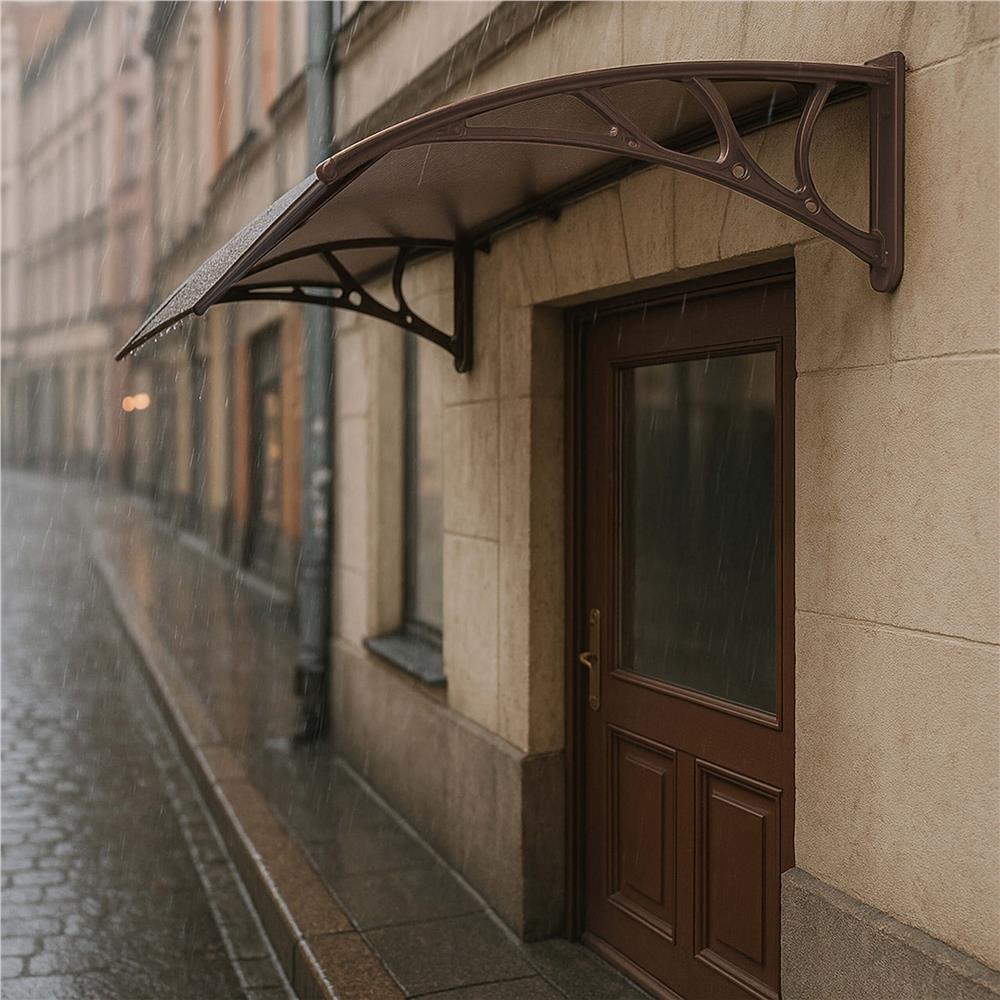Copertina protectie usa si fereastra, policarbonat cu protectie UV, 150 x 80 cm, maro transparent - imagine 12