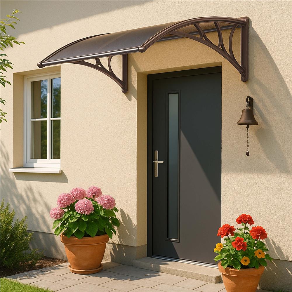 Copertina protectie usa si fereastra, policarbonat cu protectie UV, 150 x 80 cm, maro transparent - imagine 13