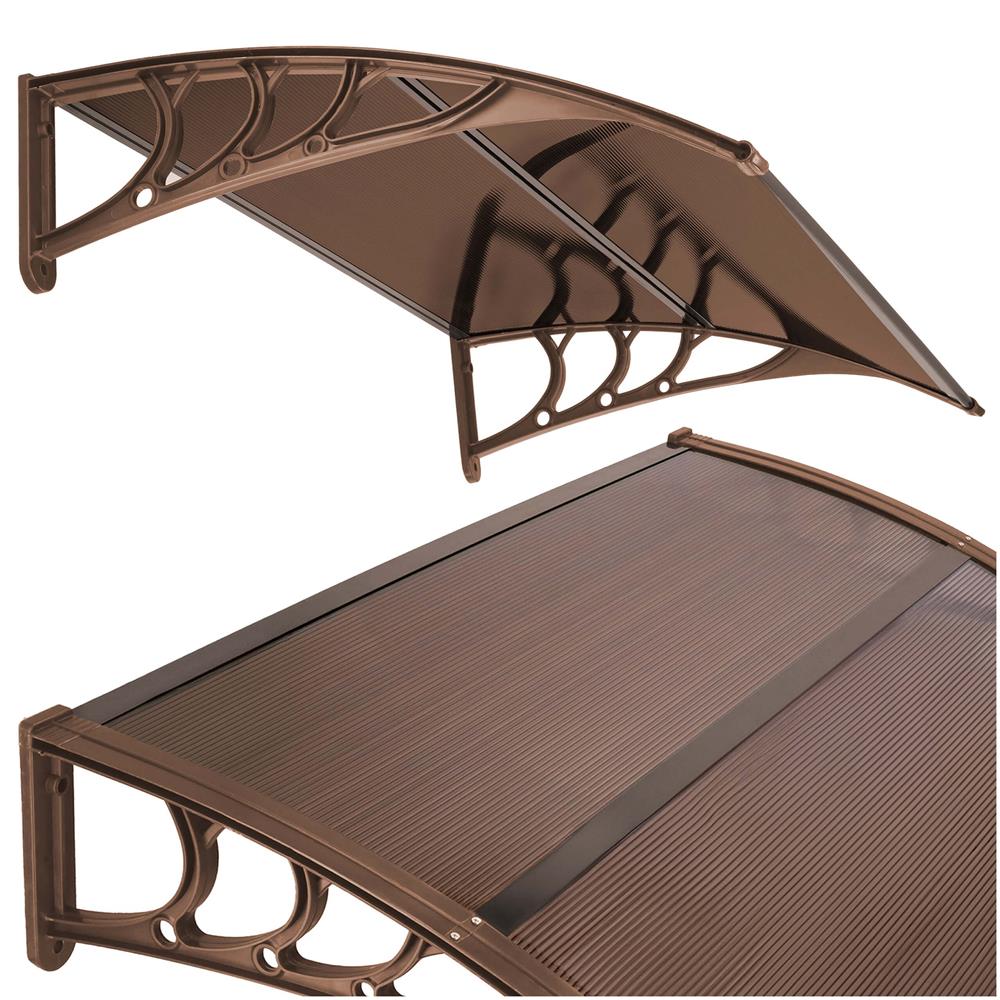 Copertina protectie usa si fereastra, policarbonat cu protectie UV, 150 x 80 cm, maro transparent - imagine 5