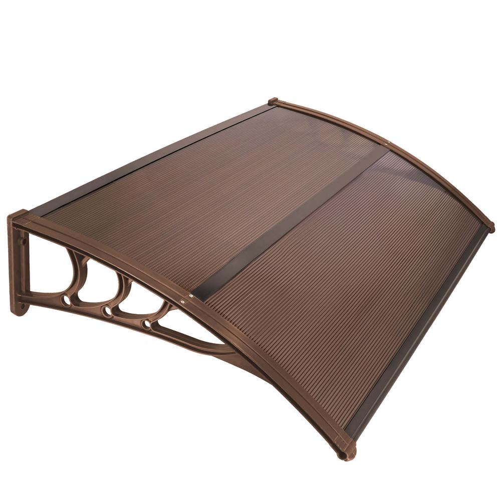 Copertina protectie usa si fereastra, policarbonat cu protectie UV, 150 x 80 cm, maro transparent - imagine 7