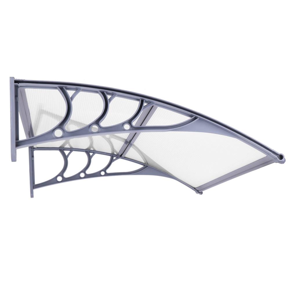 Copertina protectie usa si fereastra, policarbonat cu protectie UV, 150 x 80 cm, gri transparent - imagine 13