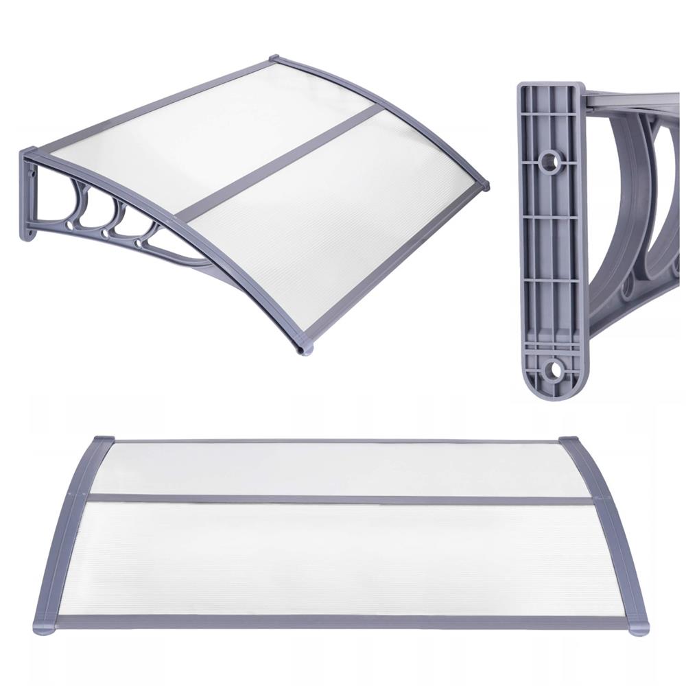 Copertina protectie usa si fereastra, policarbonat cu protectie UV, 150 x 80 cm, gri transparent - imagine 4