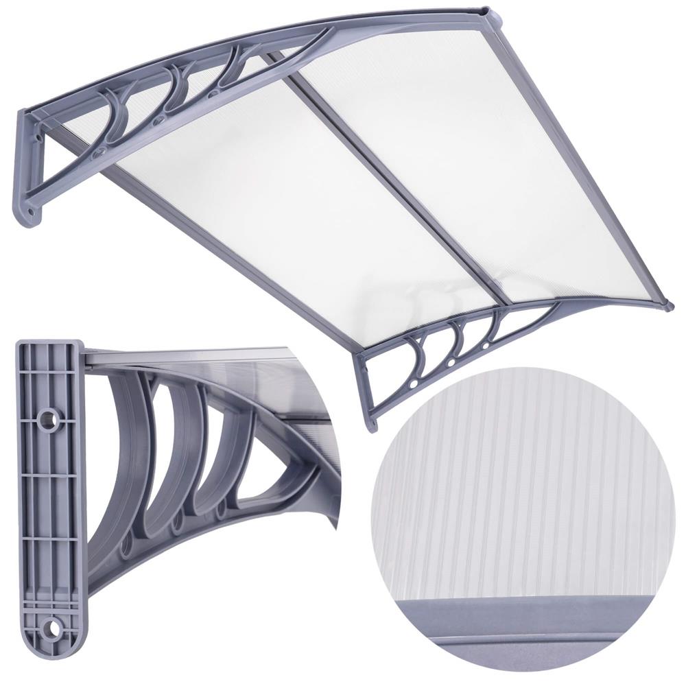 Copertina protectie usa si fereastra, policarbonat cu protectie UV, 150 x 80 cm, gri transparent - imagine 7