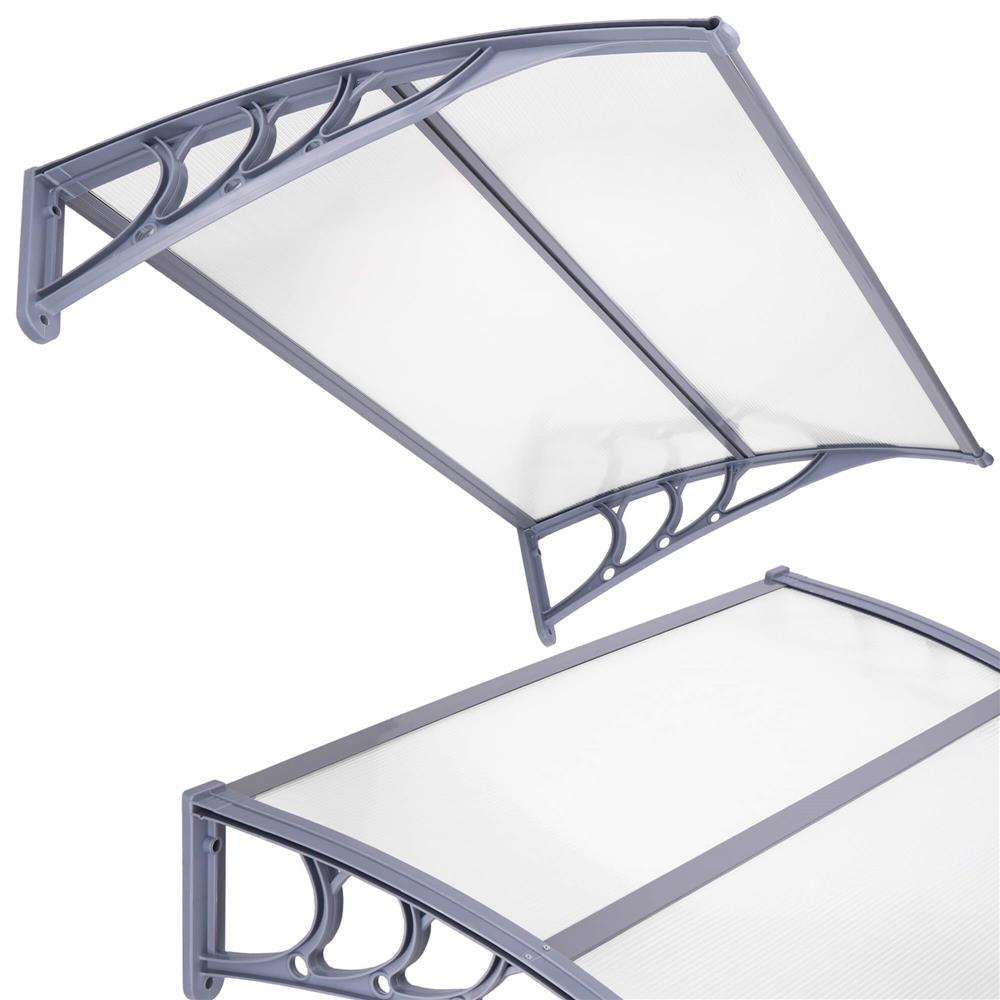 Copertina protectie usa si fereastra, policarbonat cu protectie UV, 150 x 80 cm, gri transparent - imagine 9