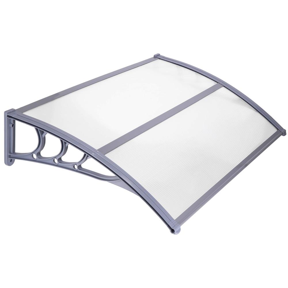 Copertina protectie usa si fereastra, policarbonat cu protectie UV, 150 x 80 cm, gri transparent - imagine 11