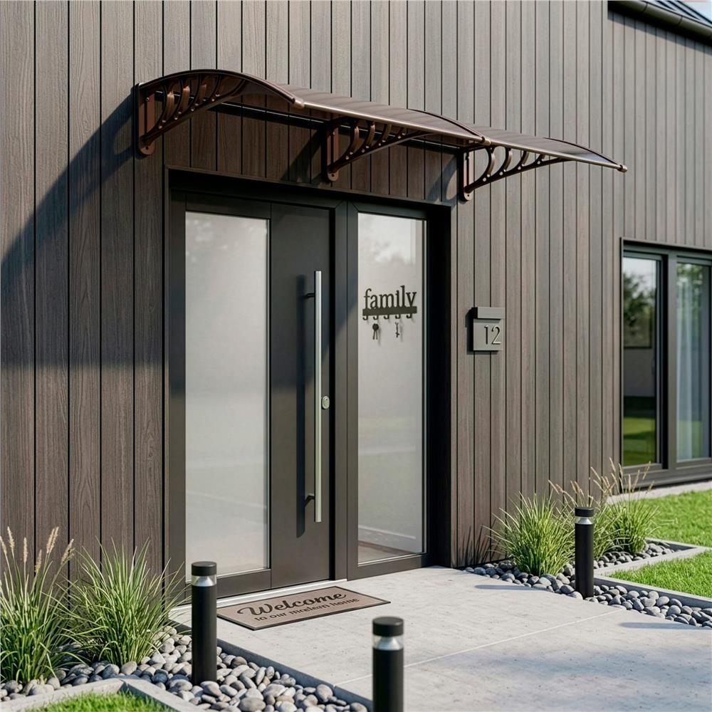 Copertina dubla protectie usa si fereastra, policarbonat cu protectie UV, 200 x 100 cm, maro transparent - imagine 18
