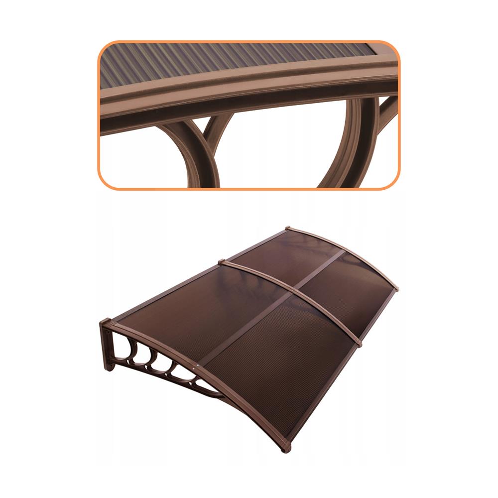 Copertina dubla protectie usa si fereastra, policarbonat cu protectie UV, 200 x 100 cm, maro transparent - imagine 5