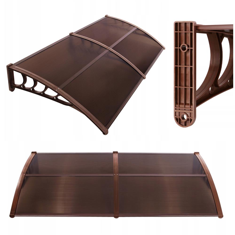 Copertina dubla protectie usa si fereastra, policarbonat cu protectie UV, 200 x 100 cm, maro transparent - imagine 7
