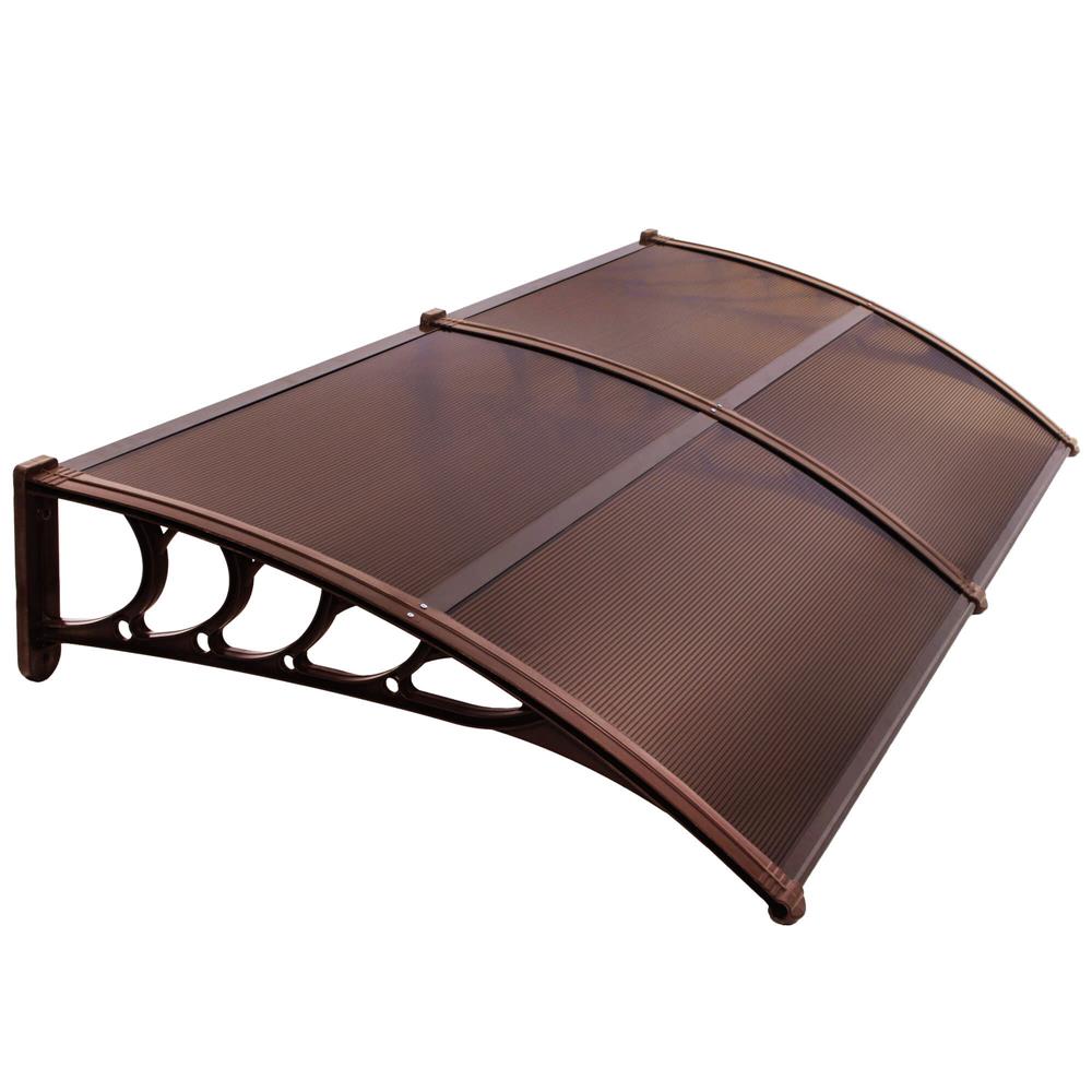 Copertina dubla protectie usa si fereastra, policarbonat cu protectie UV, 200 x 100 cm, maro transparent - imagine 6