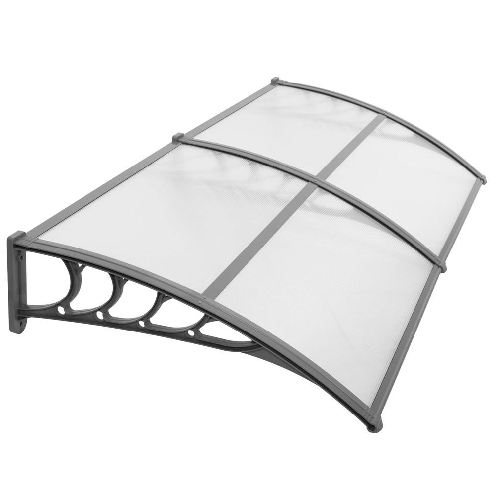 Copertina dubla protectie usa si fereastra, policarbonat cu protectie UV, 200 x 100 cm, gri transparent - imagine 4