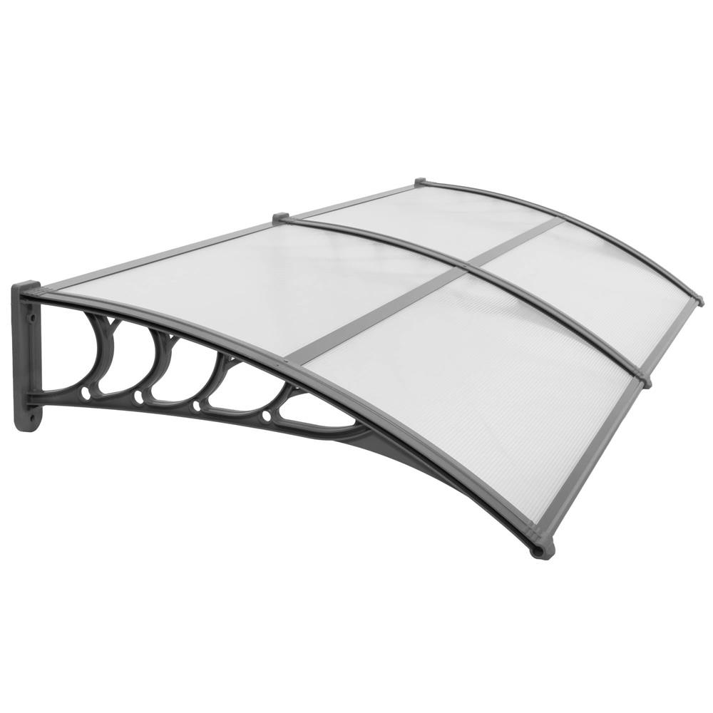 Copertina dubla protectie usa si fereastra, policarbonat cu protectie UV, 200 x 100 cm, gri transparent - imagine 6