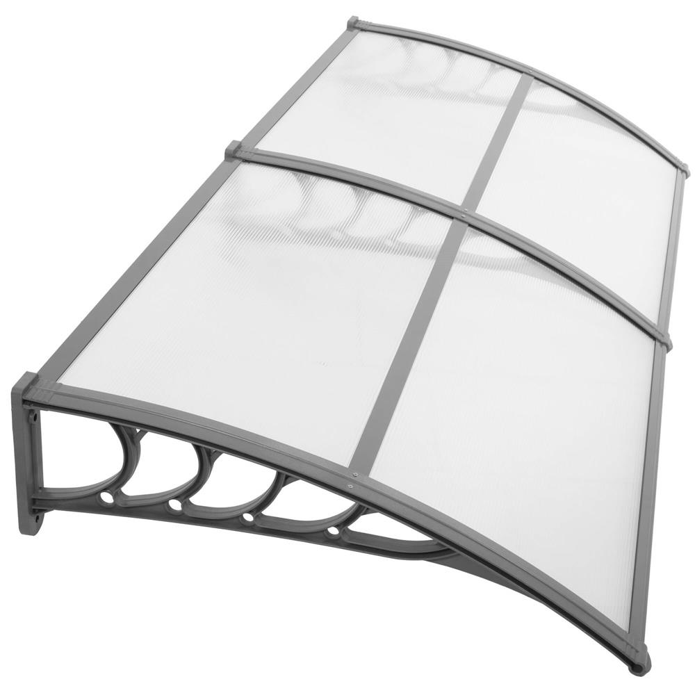 Copertina dubla protectie usa si fereastra, policarbonat cu protectie UV, 200 x 100 cm, gri transparent - imagine 7