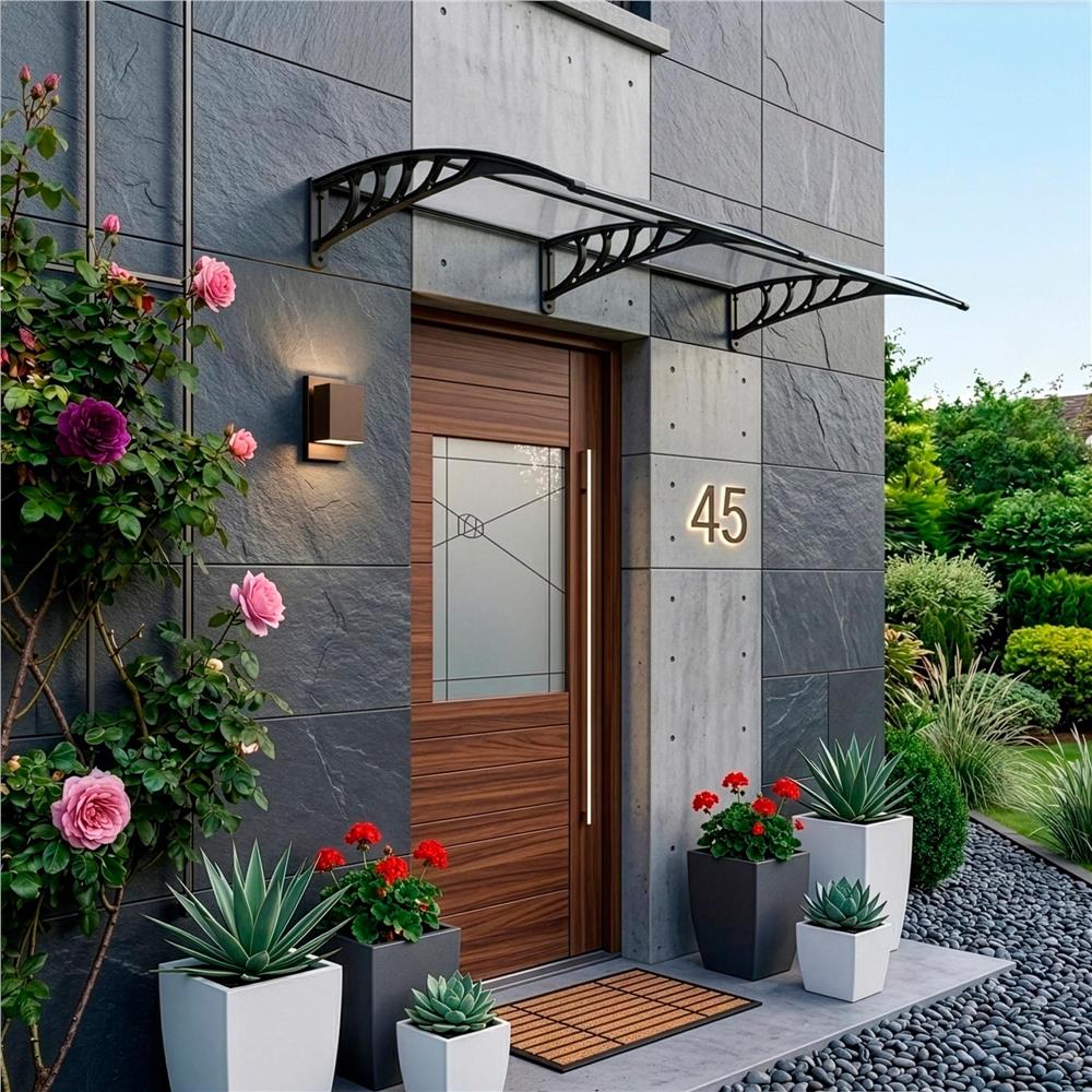 Copertina dubla protectie usa si fereastra, policarbonat cu protectie UV, 200 x 100 cm, negru transparent - imagine 20