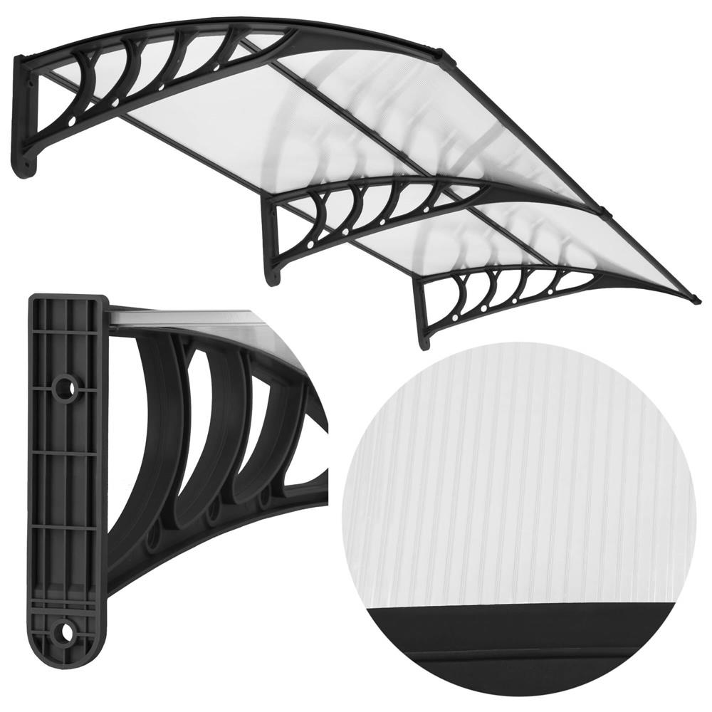 Copertina dubla protectie usa si fereastra, policarbonat cu protectie UV, 200 x 100 cm, negru transparent - imagine 8