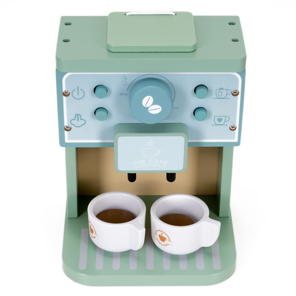 Jucarie din lemn aparat de cafea pentru copii, 8 piese, 15x12x20 cm, multicolor - imagine 2