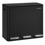 SONGMICS Cos de gunoi din inox cu 3 compartimente colectare selectiva, cu galeti interioare, inchidere lenta, 3x18 litri, negru