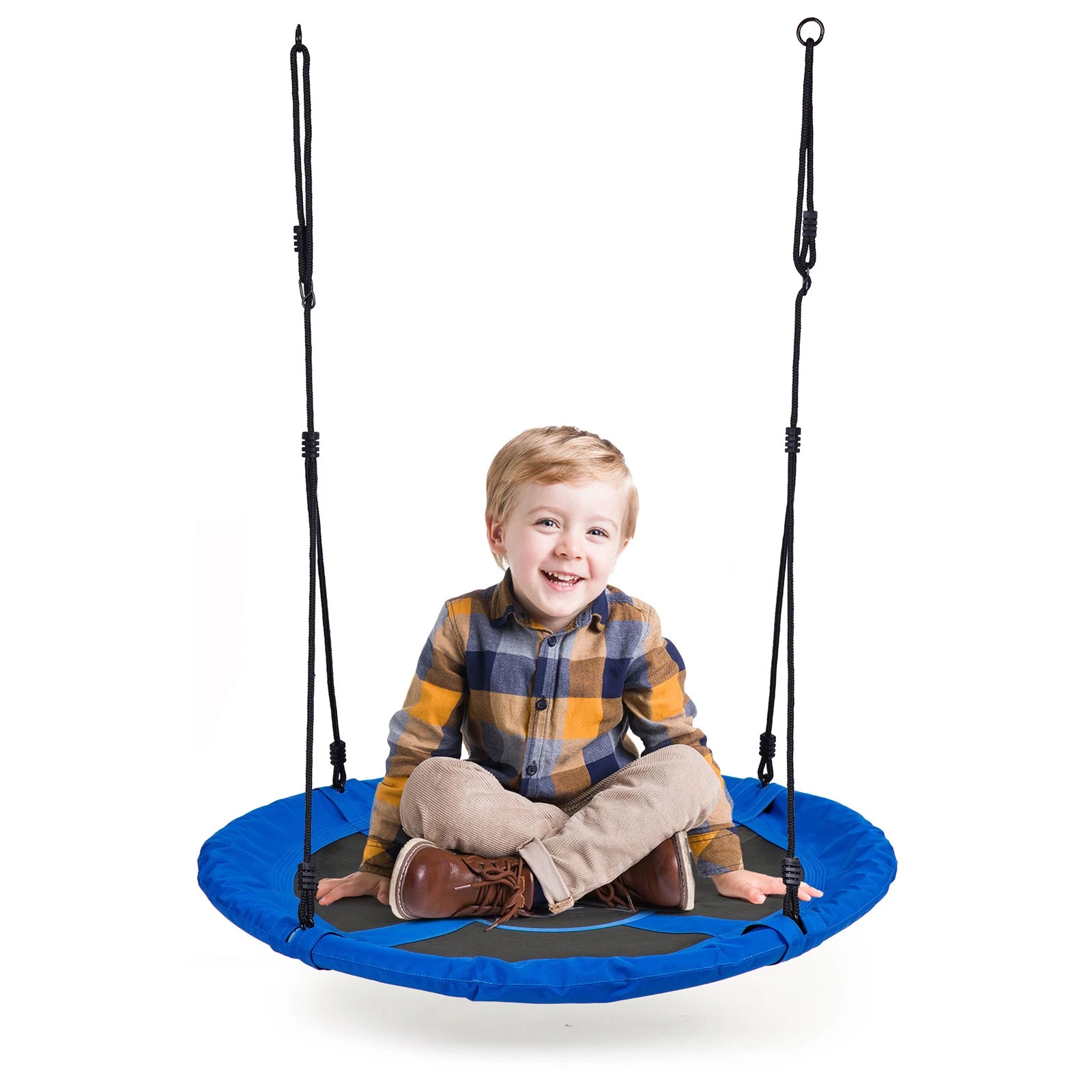 Leagan gradina tip cuib, diametru 100 cm, reglabil pe inaltime, maxim 150 kg, albastru - imagine 6