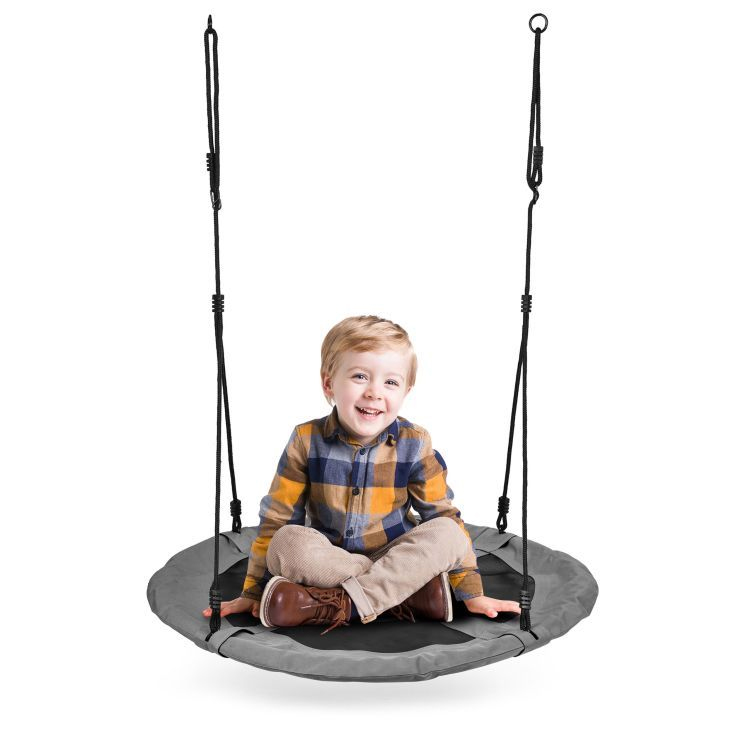 Leagan gradina tip cuib, diametru 100 cm, reglabil pe inaltime, maxim 150 kg, gri - imagine 5