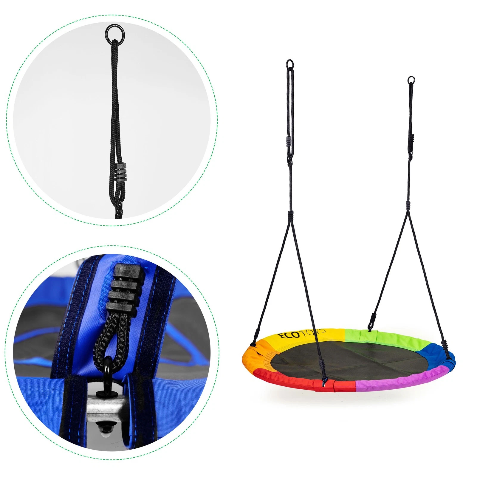 Leagan gradina tip cuib, diametru 100 cm, reglabil pe inaltime, maxim 150 kg, multicolor - imagine 4
