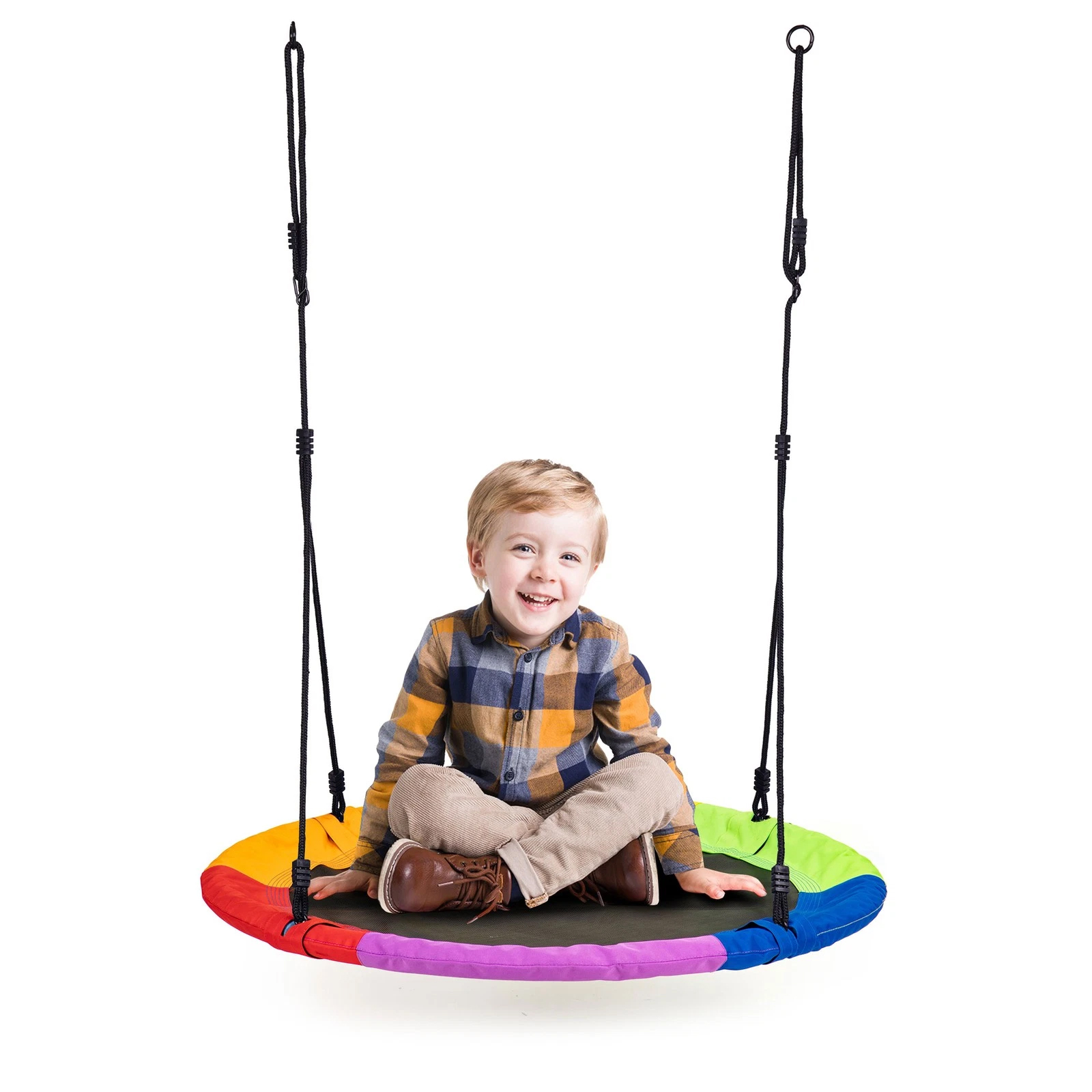 Leagan gradina tip cuib, diametru 100 cm, reglabil pe inaltime, maxim 150 kg, multicolor - imagine 5